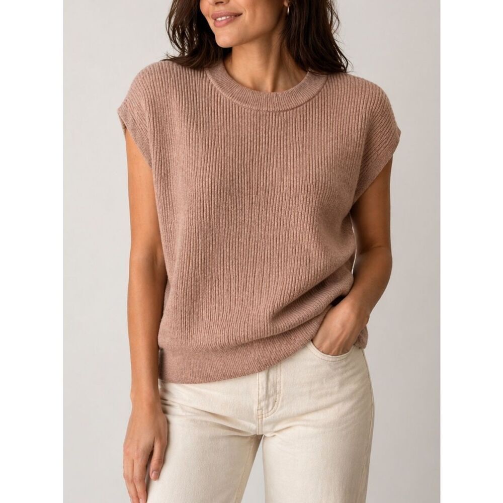 Haven Well Within Cashmere Ribbed Crewneck Sweater Vest